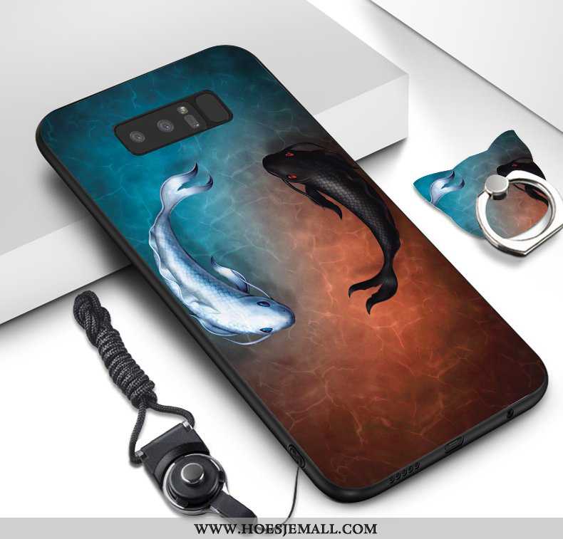 Hoesje Samsung Galaxy Note 8 Zacht Siliconen Ondersteuning Hanger Spotprent Mobiele Telefoon Groen