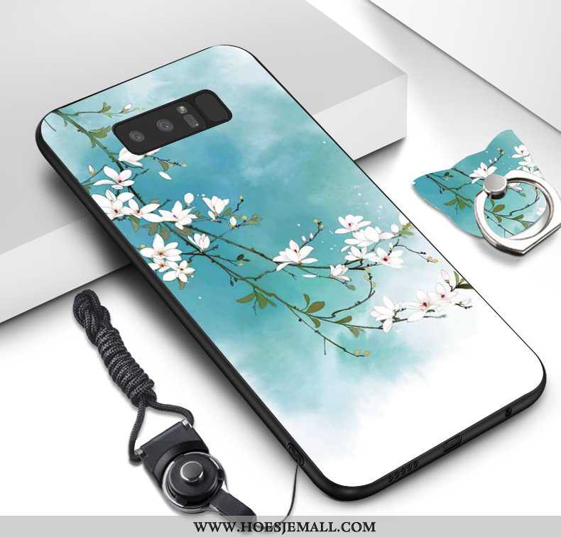 Hoesje Samsung Galaxy Note 8 Zacht Siliconen Ondersteuning Hanger Spotprent Mobiele Telefoon Groen