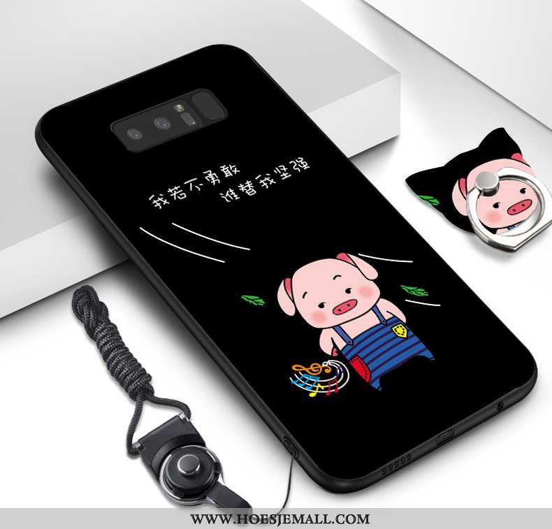 Hoesje Samsung Galaxy Note 8 Zacht Siliconen Ondersteuning Hanger Spotprent Mobiele Telefoon Groen