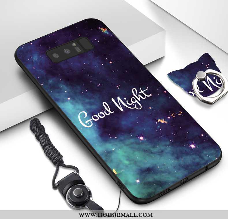 Hoesje Samsung Galaxy Note 8 Zacht Siliconen Ondersteuning Hanger Spotprent Mobiele Telefoon Groen