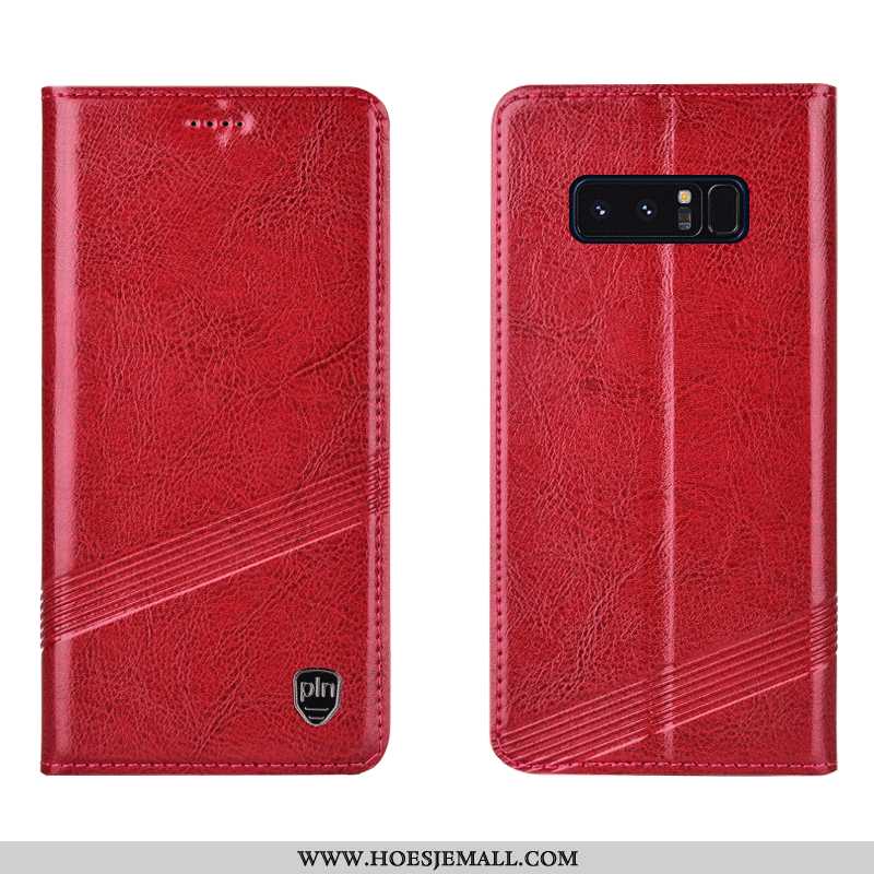 Hoesje Samsung Galaxy Note 8 Leren Bescherming All Inclusive Mobiele Telefoon Hoes Rood