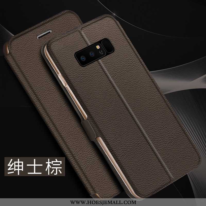 Hoes Samsung Galaxy Note 8 Trend Leren Hoesje Mobiele Telefoon Rood All Inclusive Anti-fall Roos