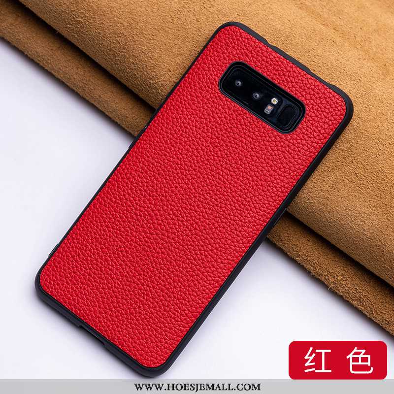 Hoesje Samsung Galaxy Note 8 Leren Luxe Pas Bescherming Dun Kwaliteit Mobiele Telefoon Rood