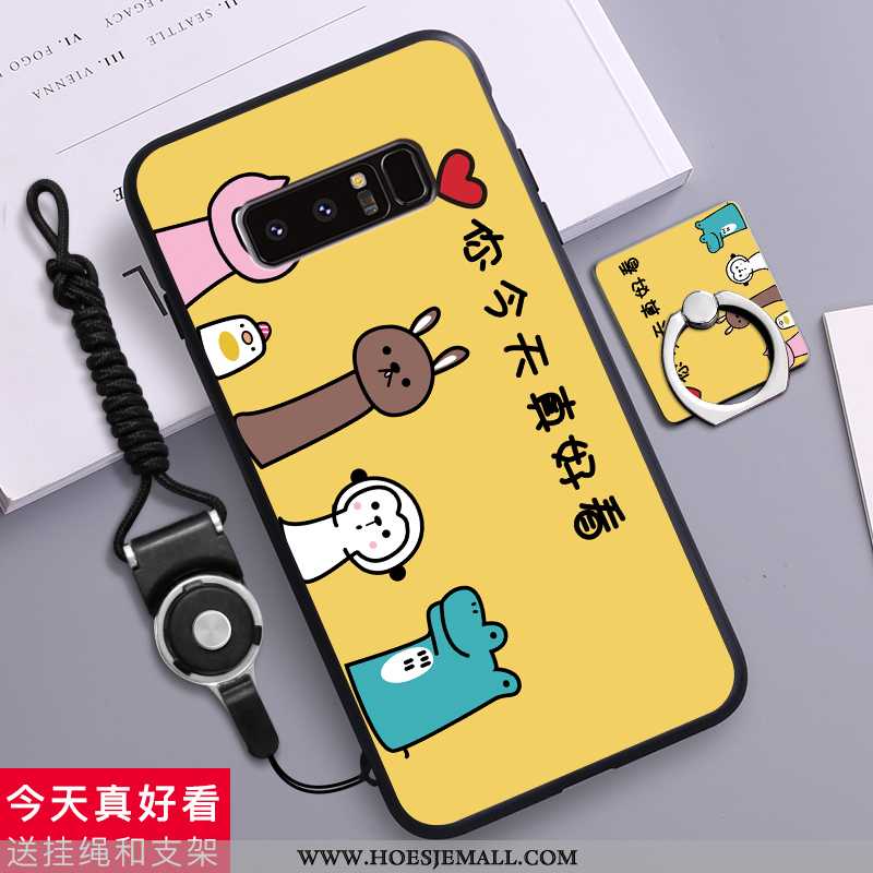 Hoesje Samsung Galaxy Note 8 Scheppend Spotprent Siliconen Trend Anti-fall All Inclusive Zacht Geel