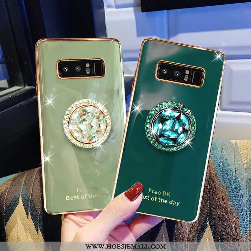 Hoesje Samsung Galaxy Note 8 Scheppend Trend Hoes All Inclusive Plating Dun Ster Groen