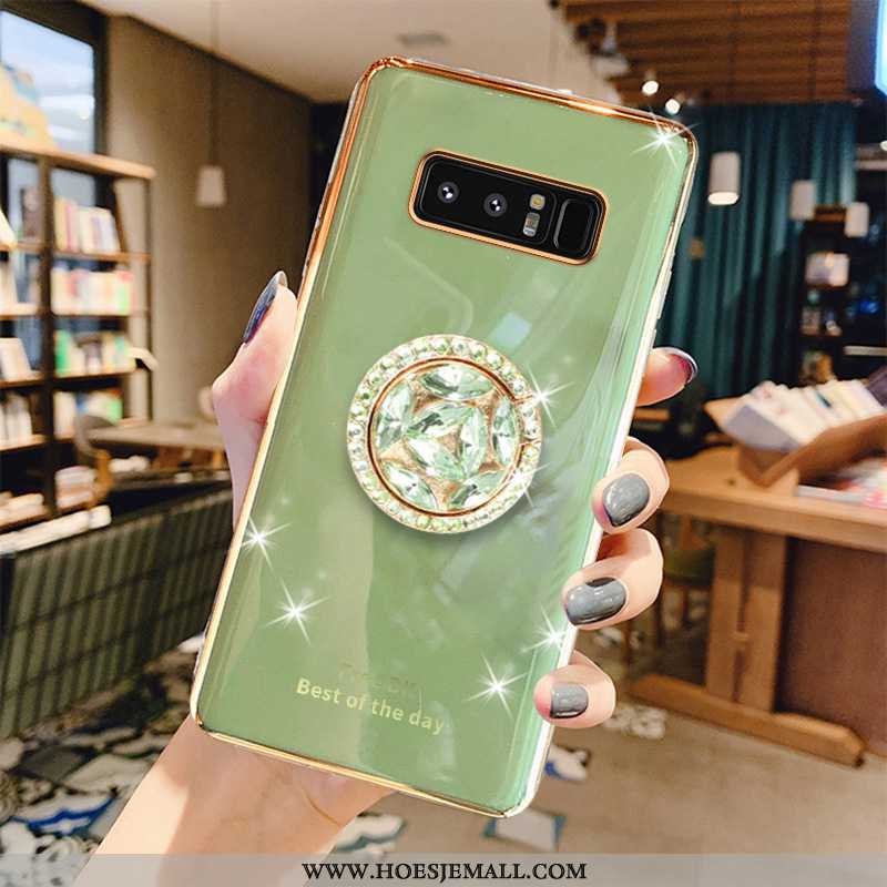 Hoesje Samsung Galaxy Note 8 Scheppend Trend Hoes All Inclusive Plating Dun Ster Groen