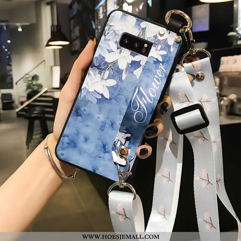 Hoes Samsung Galaxy Note 8 Bescherming Hanger Mobiele Telefoon Zacht Persoonlijk Hoesje Blauw Blauwe