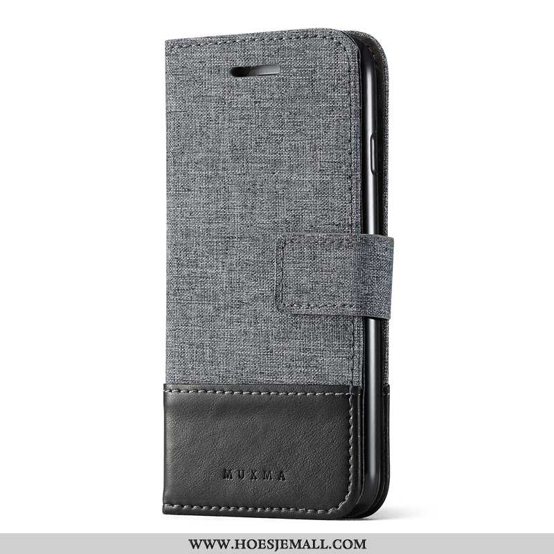 Hoesje Samsung Galaxy Note 8 Bescherming Leren Persoonlijk Folio Anti-fall Hoes Grijs