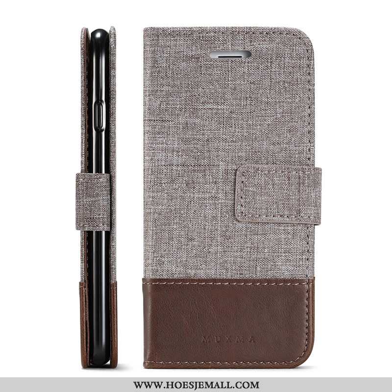 Hoesje Samsung Galaxy Note 8 Bescherming Leren Persoonlijk Folio Anti-fall Hoes Grijs