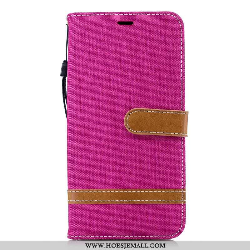 Hoes Samsung Galaxy Note 9 Bescherming Leren Hoesje Portemonnee Denim Mobiele Telefoon Rood Folio Ro