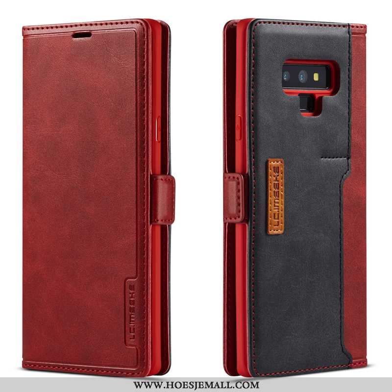 Hoes Samsung Galaxy Note 9 Leren Hoesje Skärmskydd Folio Ster Donkerblauw Eenvoudige All Inclusive D