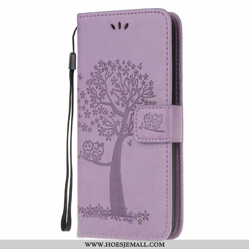 Hoes Samsung Galaxy Note20 Leren Hoesje Zacht Ster Purper Mobiele Telefoon