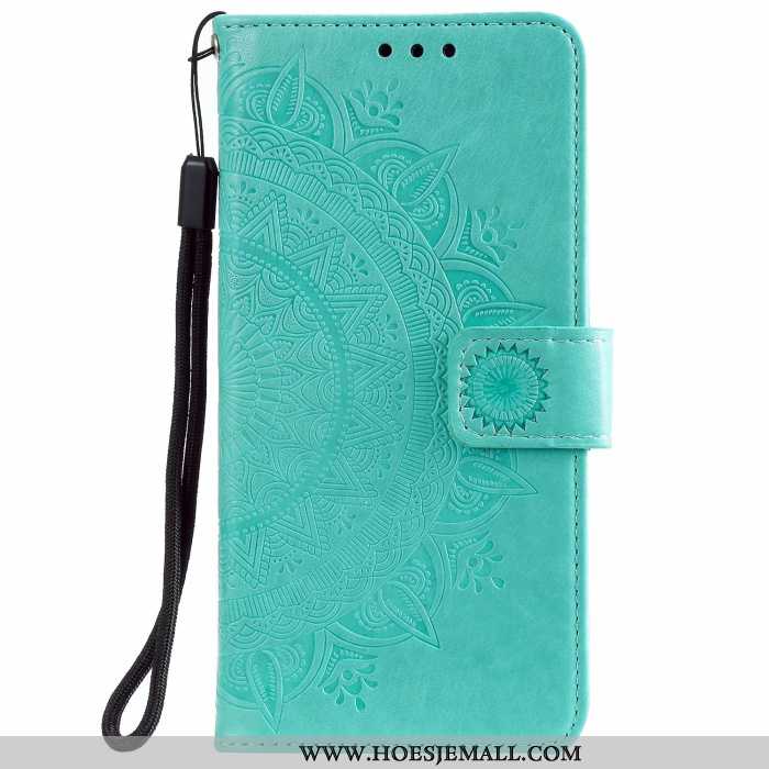 Hoes Samsung Galaxy Note20 Leren Hoesje Bescherming Kaart Folio Groen