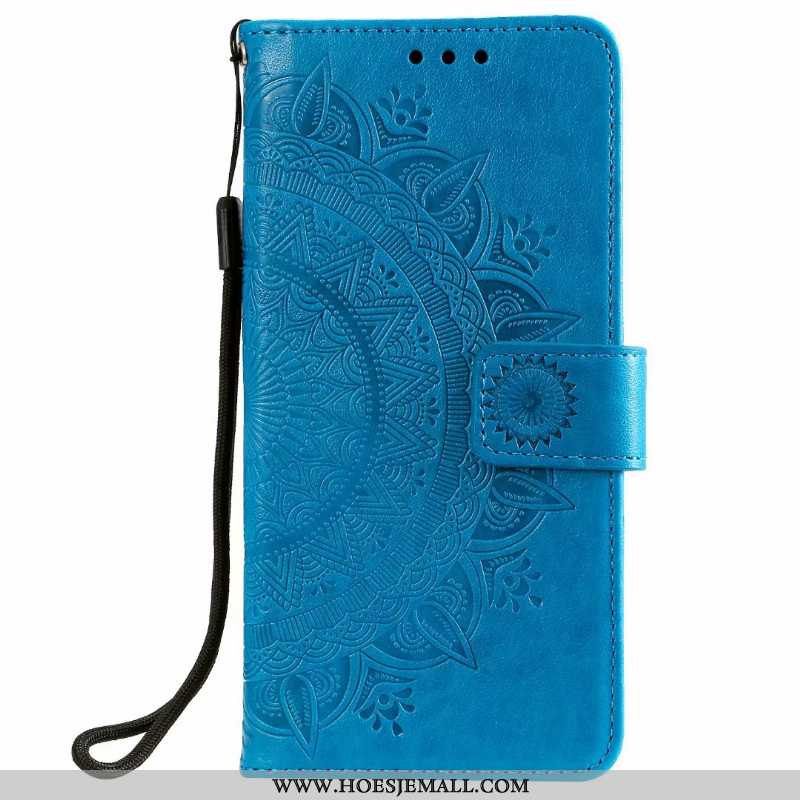 Hoesje Samsung Galaxy Note20 Leren Hoes Mobiele Telefoon Blauw Kaart Ster Clamshell Blauwe
