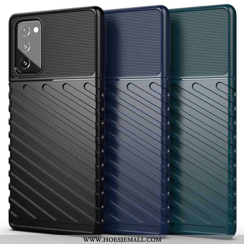 Hoes Samsung Galaxy Note20 Siliconen Mobiele Telefoon Anti-fall Hoesje Zwart Ster Zwarte