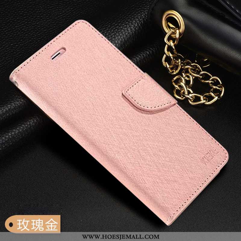 Hoesje Samsung Galaxy Note20 Leren Patroon Hoes Zijde Folio Rood Roos