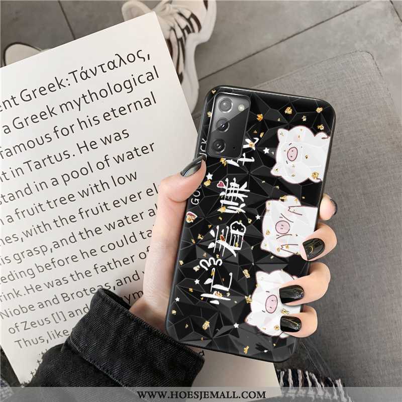 Hoes Samsung Galaxy Note20 Spotprent Trend Anti-fall Zwart Ruit Ster Mobiele Telefoon Zwarte