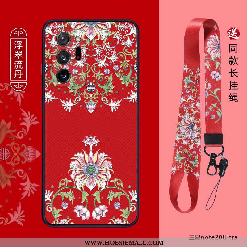 Hoes Samsung Galaxy Note20 Ultra Zacht Siliconen Hoesje All Inclusive Chinese Stijl Schrobben Super 