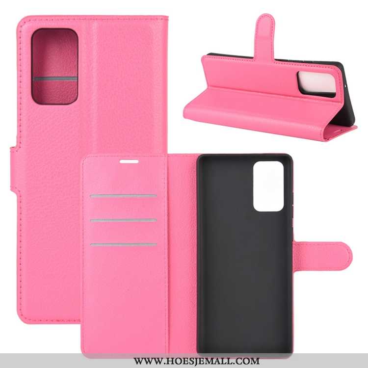 Hoes Samsung Galaxy Note20 Ultra Schrobben Leren Hoesje Mobiele Telefoon Ster Roze Clamshell