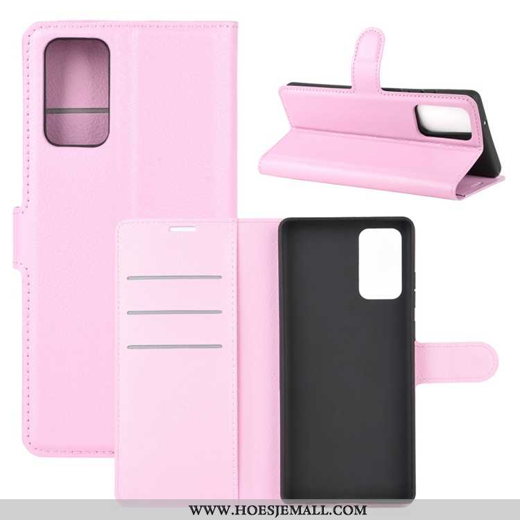 Hoes Samsung Galaxy Note20 Ultra Schrobben Leren Hoesje Mobiele Telefoon Ster Roze Clamshell