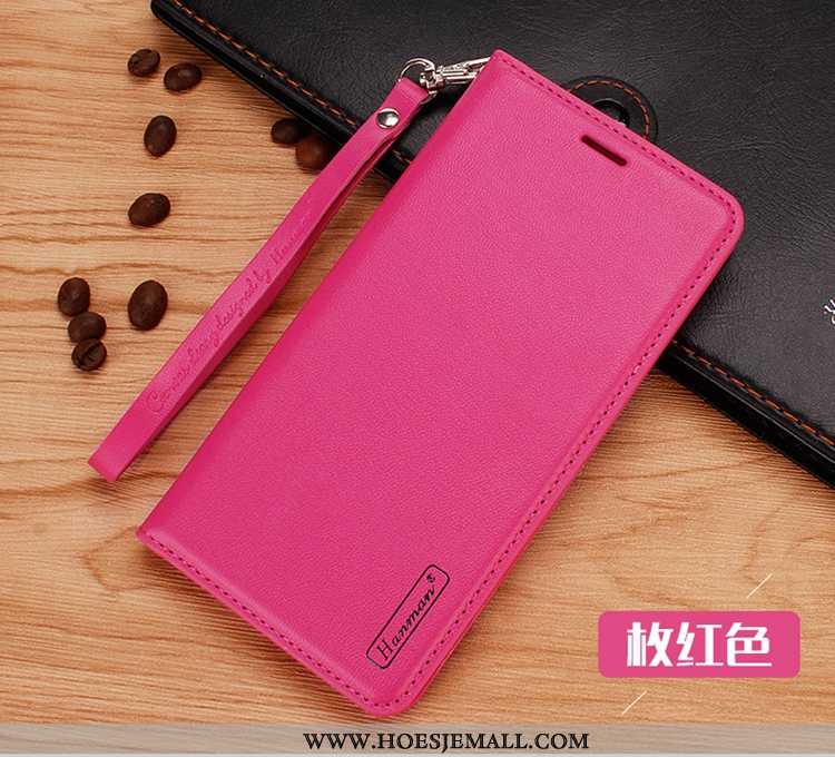 Hoes Samsung Galaxy Note20 Ultra Leren Hoesje Portemonnee Mobiele Telefoon Roze Ster Clamshell