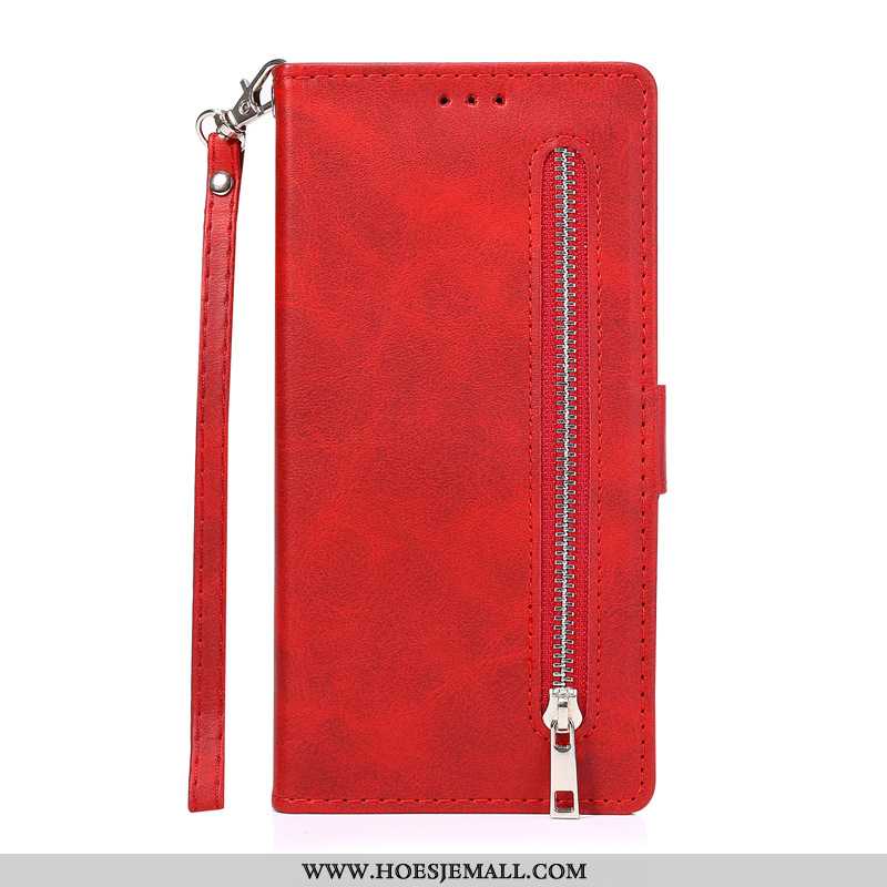 Hoes Samsung Galaxy Note20 Ultra Leren Hoesje Ster Mobiele Telefoon Rood