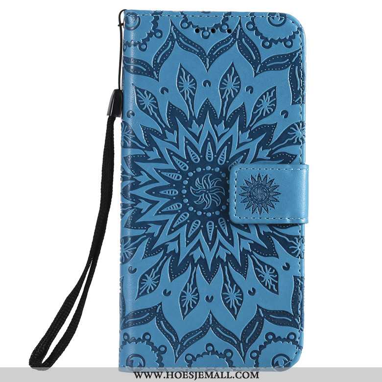 Hoes Samsung Galaxy S10 Lite Leren Hoesje Bescherming All Inclusive Anti-fall Blauw Folio Blauwe