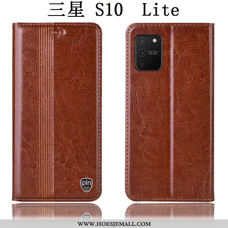 Hoes Samsung Galaxy S10 Lite Leren Hoesje Bescherming Folio Bruin Ster All Inclusive Bruine