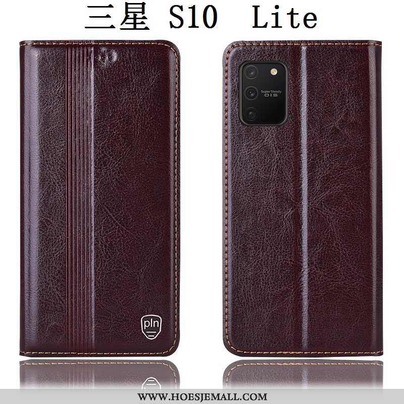 Hoes Samsung Galaxy S10 Lite Leren Hoesje Bescherming Folio Bruin Ster All Inclusive Bruine