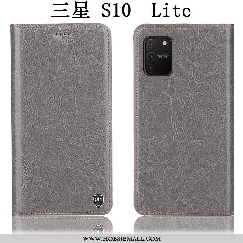 Hoes Samsung Galaxy S10 Lite Leren Hoesje Echt Leer Folio Anti-fall Ster Mobiele Telefoon Bruine