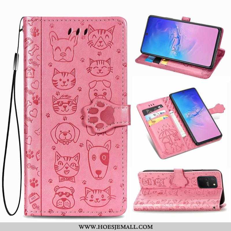 Hoes Samsung Galaxy S10 Lite Mooie Leren Hoesje Clamshell Anti-fall Ster Mobiele Telefoon Geel