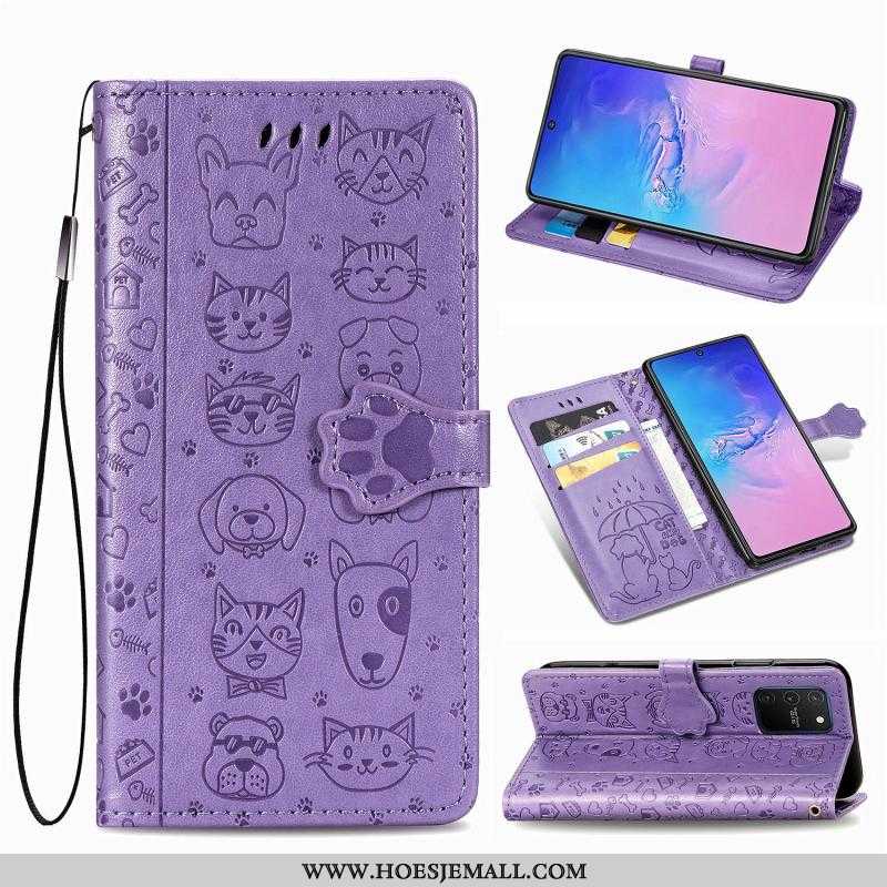 Hoes Samsung Galaxy S10 Lite Mooie Leren Hoesje Clamshell Anti-fall Ster Mobiele Telefoon Geel