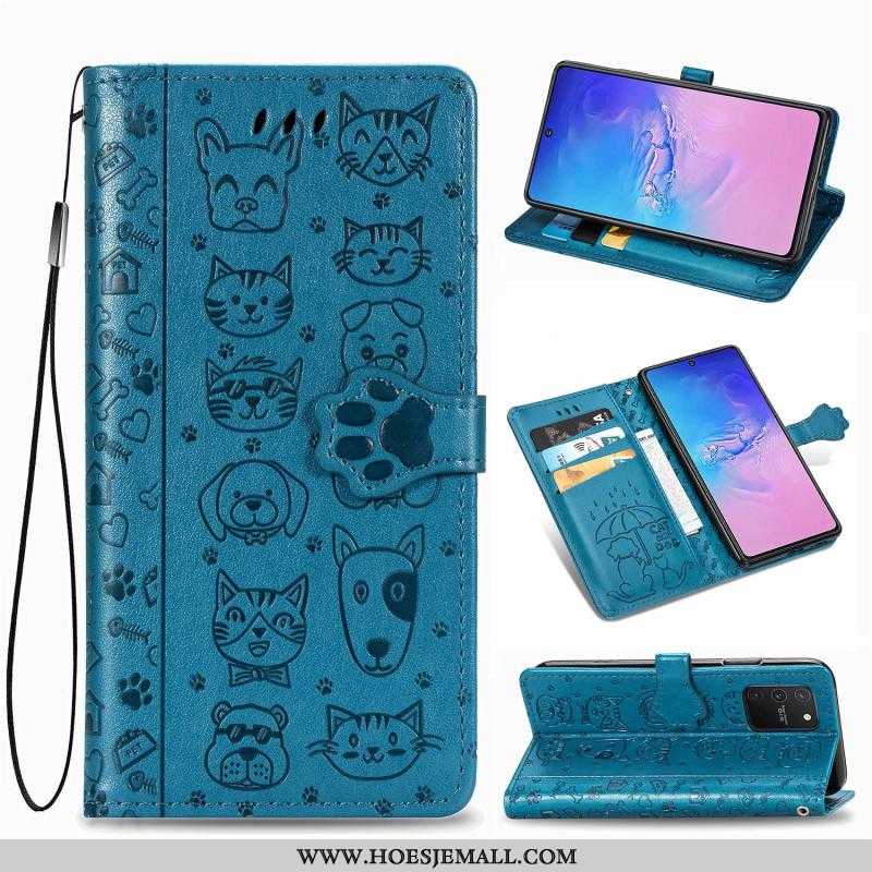 Hoes Samsung Galaxy S10 Lite Mooie Leren Hoesje Clamshell Anti-fall Ster Mobiele Telefoon Geel