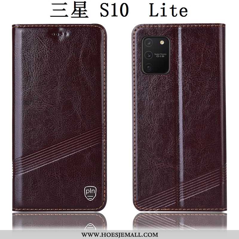 Hoesje Samsung Galaxy S10 Lite Bescherming Echt Leer Mobiele Telefoon Rood Hoes Ster