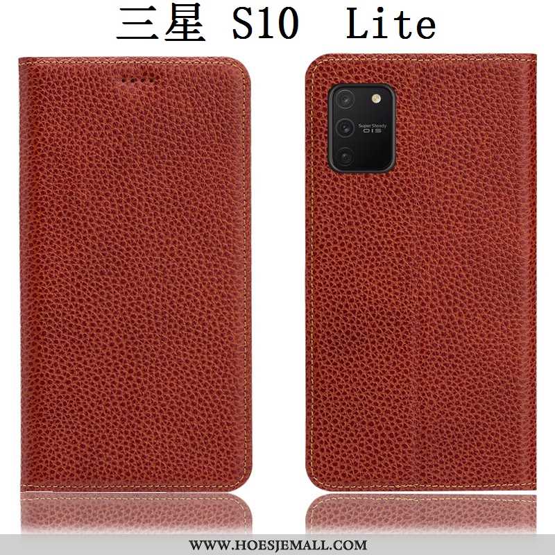 Hoes Samsung Galaxy S10 Lite Leren Hoesje Bescherming Mobiele Telefoon Soort Aziatische Vrucht Folio