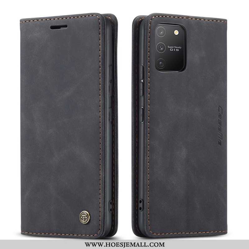 Hoesje Samsung Galaxy S10 Lite Scheppend Portemonnee Mobiele Telefoon Leren Khaki Ster