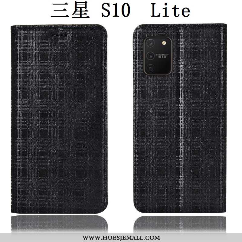 Hoesje Samsung Galaxy S10 Lite Bescherming Leren Folio Hoes Fluweel Bruin Mobiele Telefoon Bruine