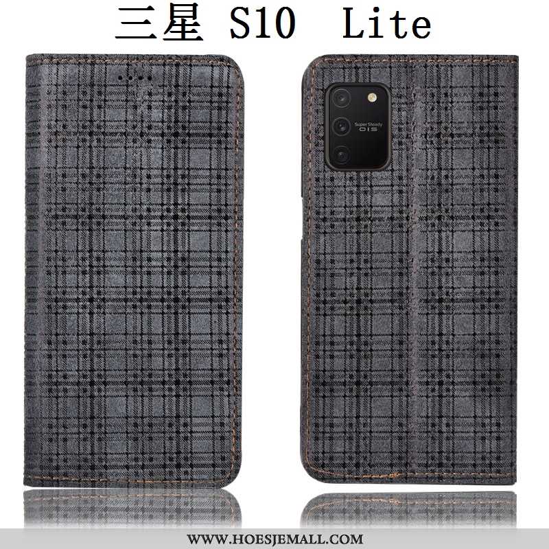 Hoesje Samsung Galaxy S10 Lite Bescherming Leren Folio Hoes Fluweel Bruin Mobiele Telefoon Bruine