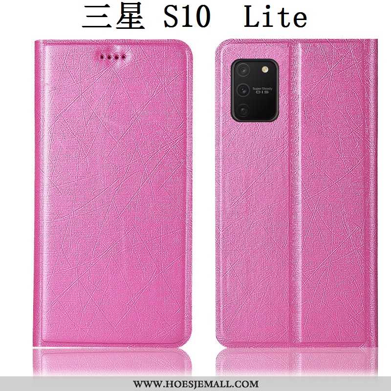 Hoesje Samsung Galaxy S10 Lite Leren Bescherming Anti-fall Zwart Ster Zijde Hoes Zwarte