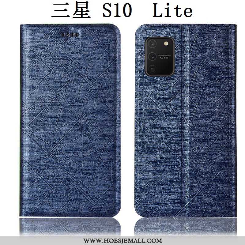 Hoesje Samsung Galaxy S10 Lite Leren Bescherming Anti-fall Zwart Ster Zijde Hoes Zwarte