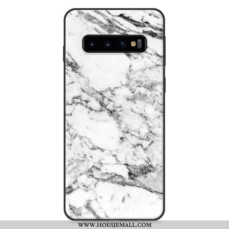 Hoes Samsung Galaxy S10 Scheppend Patroon Net Red Grijs Ster Trend Hoesje