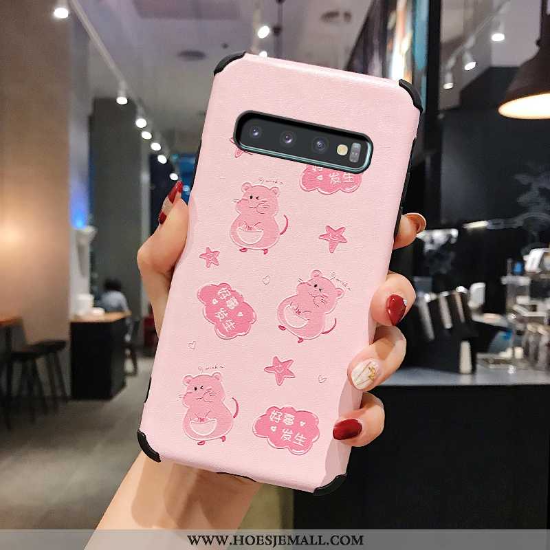 Hoesje Samsung Galaxy S10 Persoonlijk Scheppend Mobiele Telefoon All Inclusive Anti-fall Ster Roze