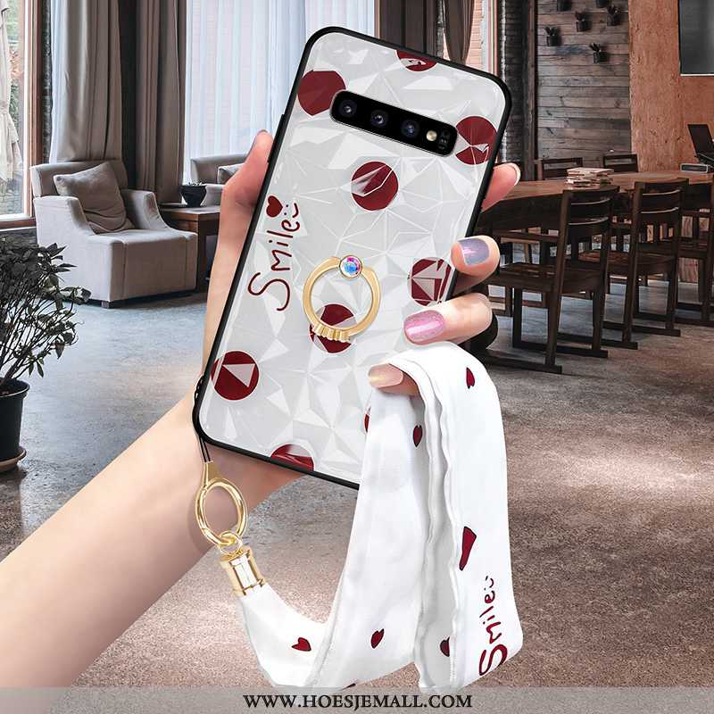 Hoes Samsung Galaxy S10 Patroon Hoesje Eenvoudige Mobiele Telefoon Ster Rood