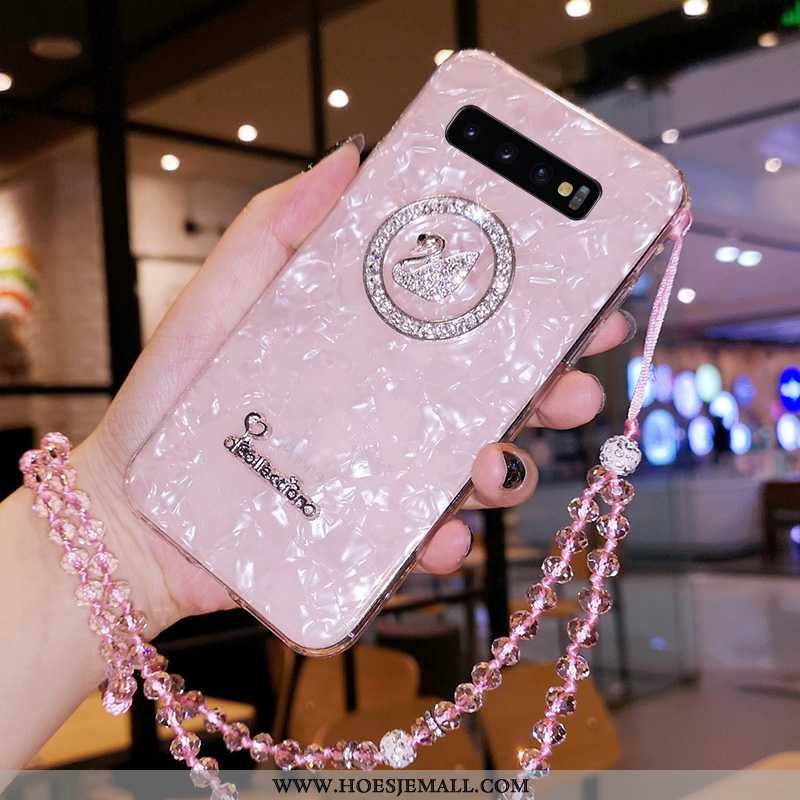 Hoes Samsung Galaxy S10 Met Strass Kristal Ster Siliconen Wit Zacht Witte