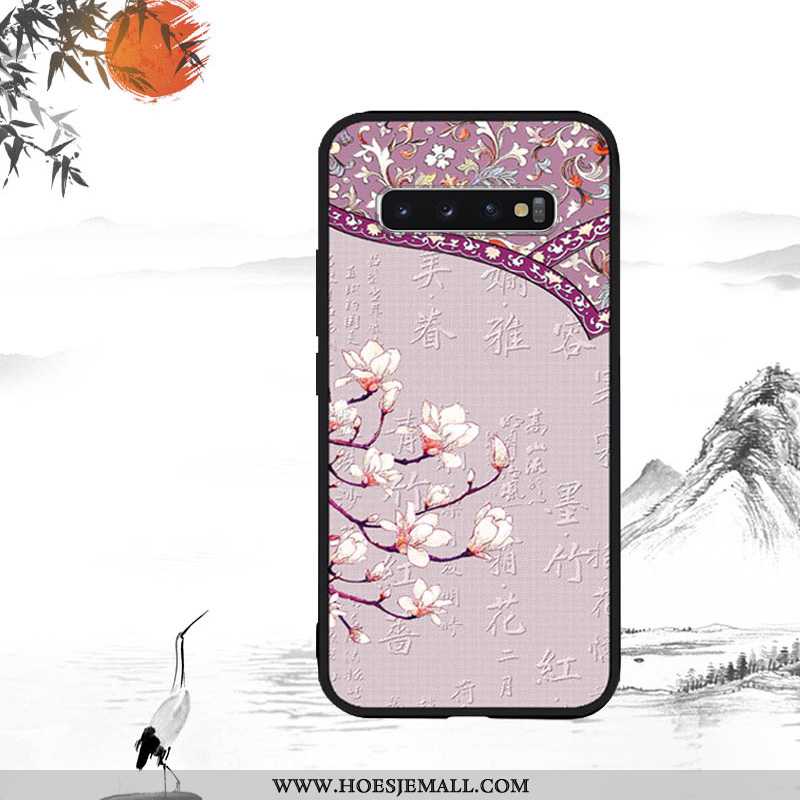 Hoesje Samsung Galaxy S10 Reliëf Trend Ster All Inclusive Rood Super Mobiele Telefoon