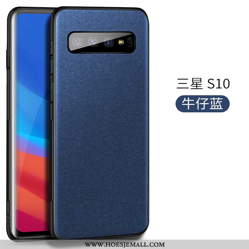 Hoesje Samsung Galaxy S10 Trend Super Auto Blauw Patroon Dun Magnetisch Blauwe