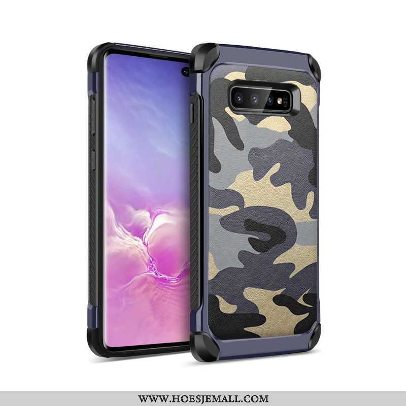 Hoes Samsung Galaxy S10 Siliconenhoesje Bescherming Mobiele Telefoon Blauw Hoesje Anti-fall High End