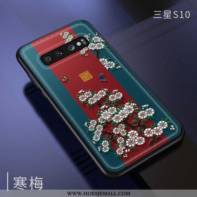 Hoes Samsung Galaxy S10 Zacht Siliconen Groen Wind Bescherming Chinese Stijl Net Red