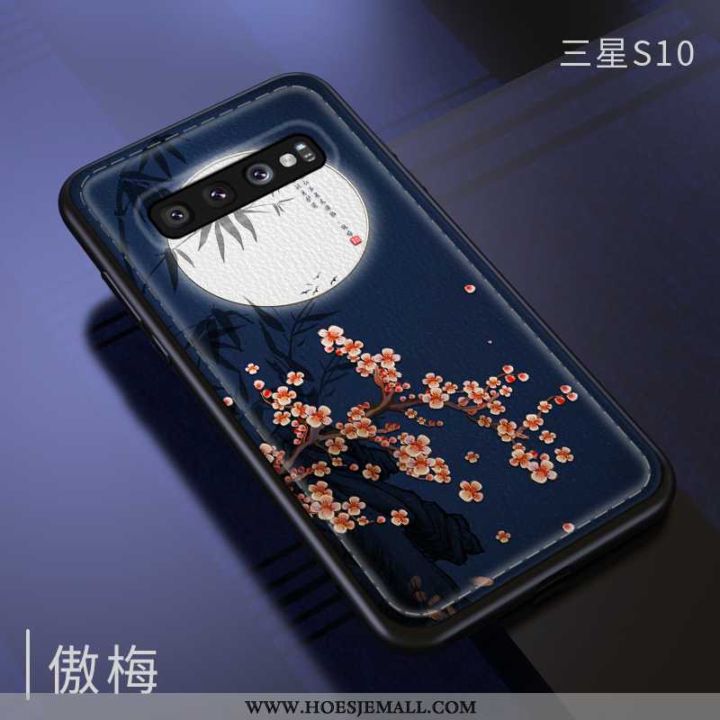 Hoes Samsung Galaxy S10 Zacht Siliconen Groen Wind Bescherming Chinese Stijl Net Red