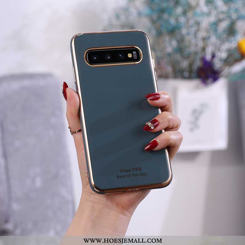 Hoes Samsung Galaxy S10 Mode Persoonlijk Bescherming Zacht Hoesje Dun Trend Blauwe